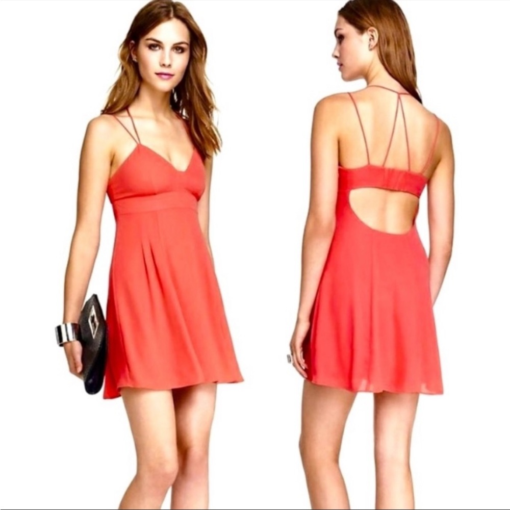 Express Strappy Open Back Dress - Coral, Size 2